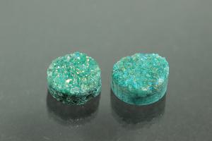 Achat Druzy, Form rund, Farbe aventurinfarben, ca Maße Ø 10mm, Höhe 4,4-4,9mm