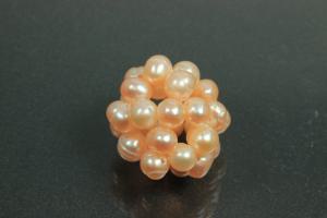 Pearl ball braided approx Ø20mm, colour peach,