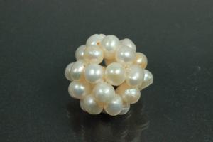 Pearl ball braided approx Ø20mm, colour white,