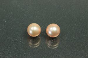 Freshwater pearls, undrilled round, approx.size Ø6,5mm, color shades of rosa