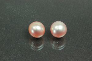 Freshwater pearls, undrilled round, approx.size Ø7,5mm, color shades of rose