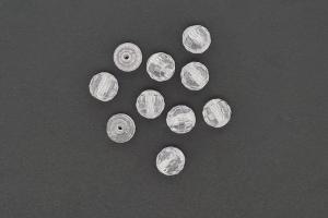 Cubic Zirkonia Kugeln facettiert, Farbe weiss,  ca. Ø6mm, A-Qualität, Bohrung ca. Ø0,8mm